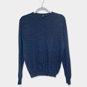 BOSS HUGO BOSS Men's Sweater Size M Dark Gray Regular Fit Wool GUC